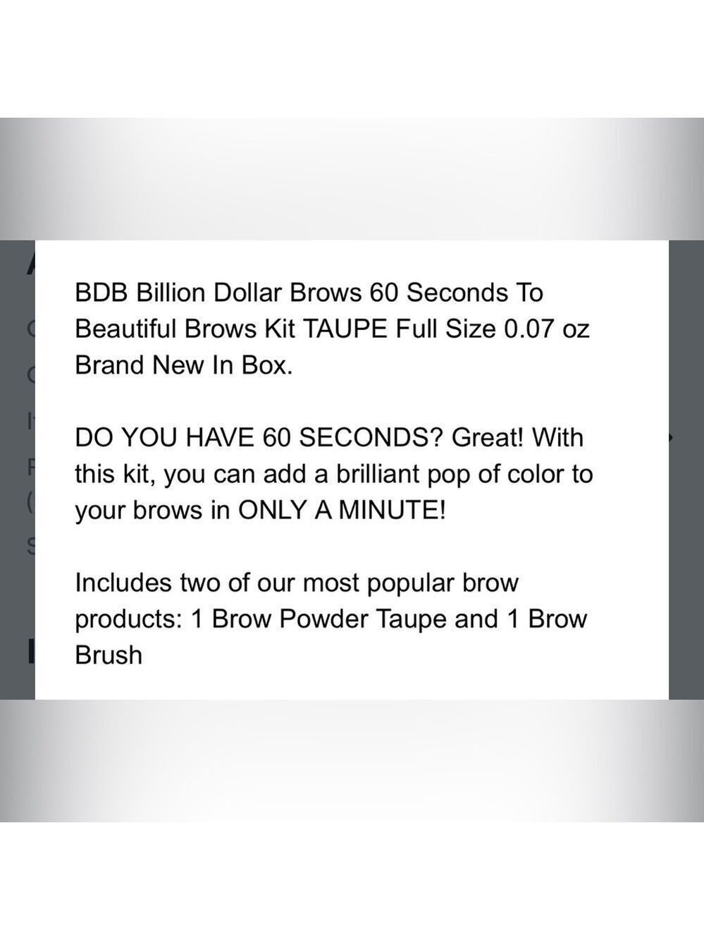 Billion Dollar Brows Taupe Brow Powder New In Box - Picture 8 of 11